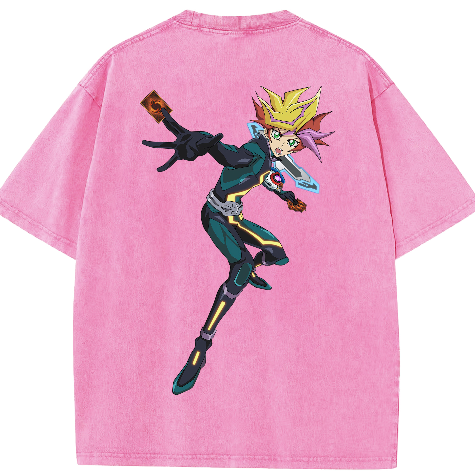 （画像用） 遊☆戯☆王 Yu-Gi-Oh! 綿100% ヴィンテージ風 半袖Tシャツ（背面プリント）